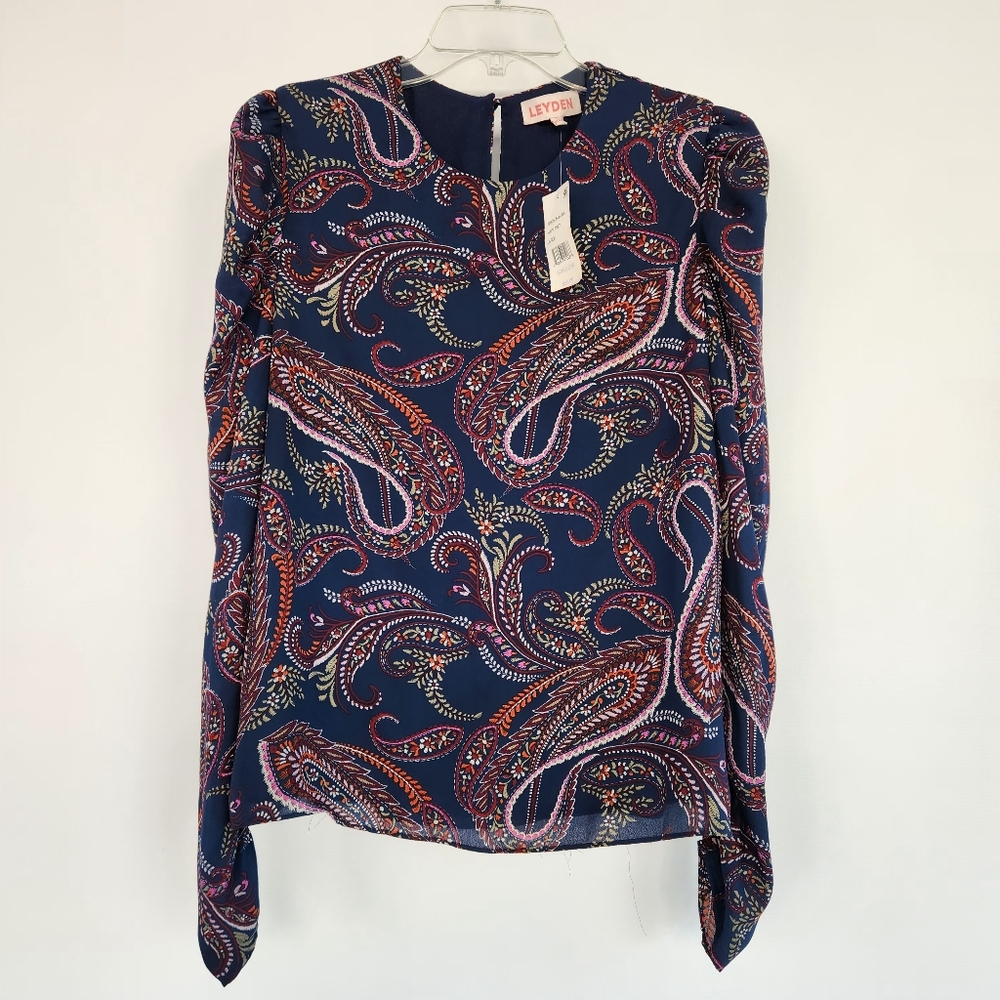 Leyden Navy and Red Paisley Blouse